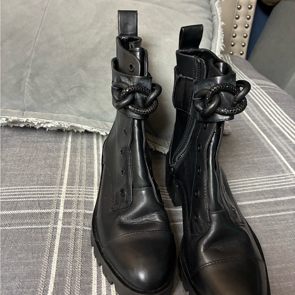 Karl Lagerfeld Black Combat Boots - Picture 8 of 8